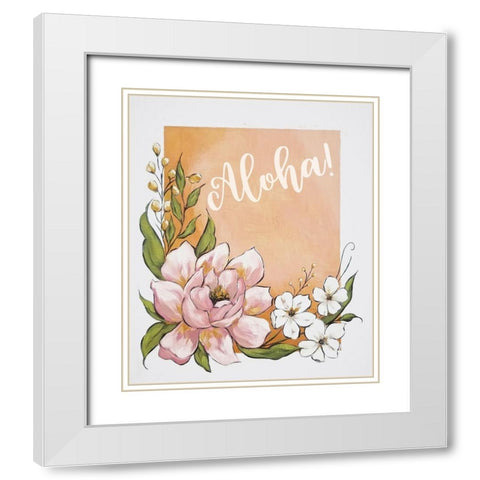 Aloha    White Modern Wood Framed Art Print with Double Matting by Norman, Michele