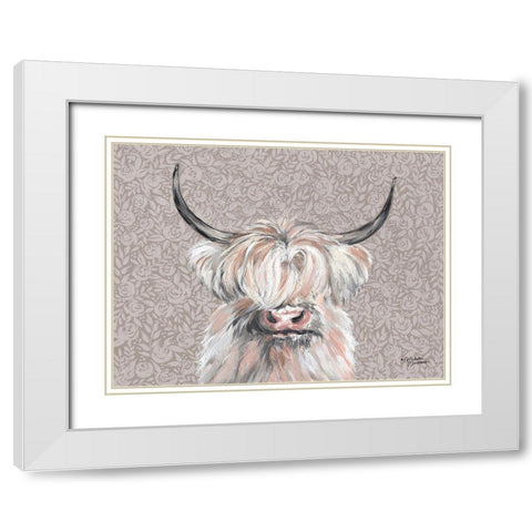 Harriet White Modern Wood Framed Art Print with Double Matting by Norman, Michele