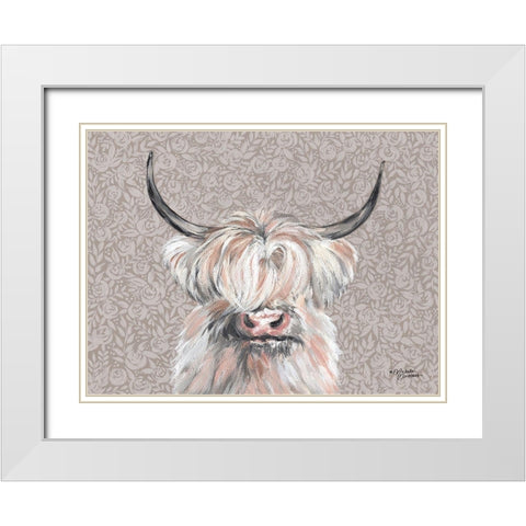 Harriet White Modern Wood Framed Art Print with Double Matting by Norman, Michele