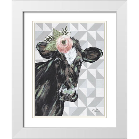 Clementine    White Modern Wood Framed Art Print with Double Matting by Norman, Michele