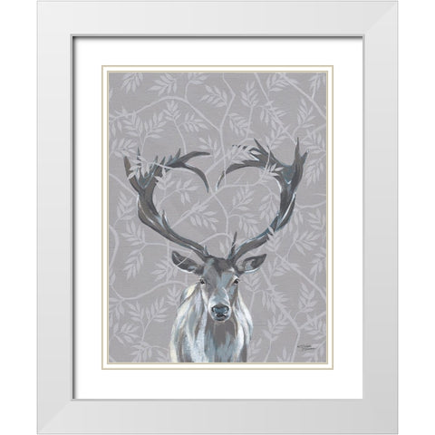 Deerly Loved White Modern Wood Framed Art Print with Double Matting by Norman, Michele