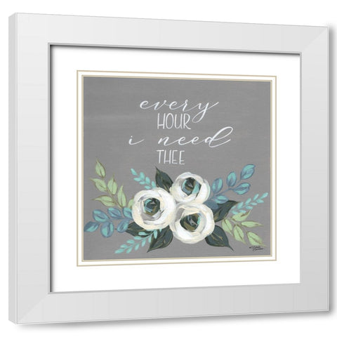 Every Hour I Need Thee White Modern Wood Framed Art Print with Double Matting by Norman, Michele
