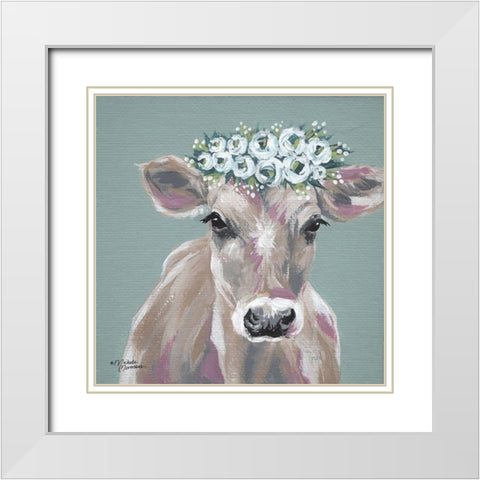 Betty     White Modern Wood Framed Art Print with Double Matting by Norman, Michele