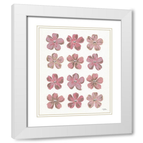 Pretty in Pink White Modern Wood Framed Art Print with Double Matting by Norman, Michele