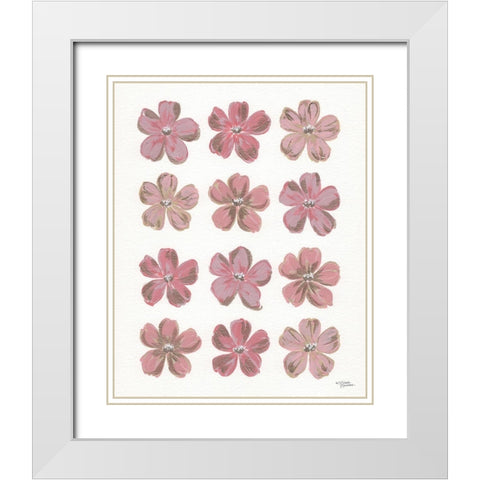 Pretty in Pink White Modern Wood Framed Art Print with Double Matting by Norman, Michele