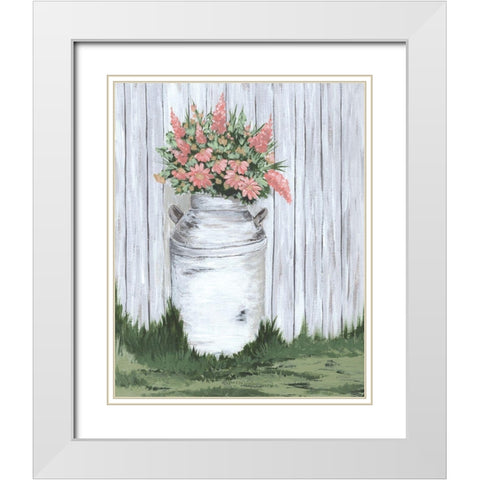 White Washed Milk Can White Modern Wood Framed Art Print with Double Matting by Norman, Michele