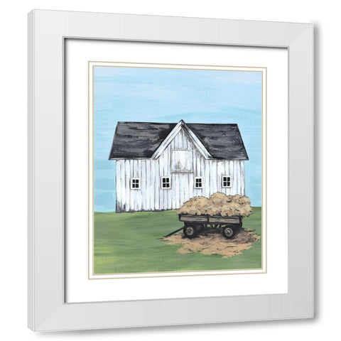 Hay Day    White Modern Wood Framed Art Print with Double Matting by Norman, Michele