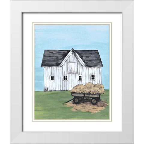 Hay Day    White Modern Wood Framed Art Print with Double Matting by Norman, Michele