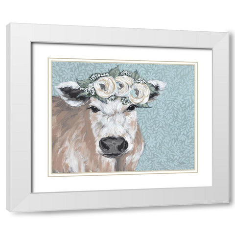 Julia     White Modern Wood Framed Art Print with Double Matting by Norman, Michele