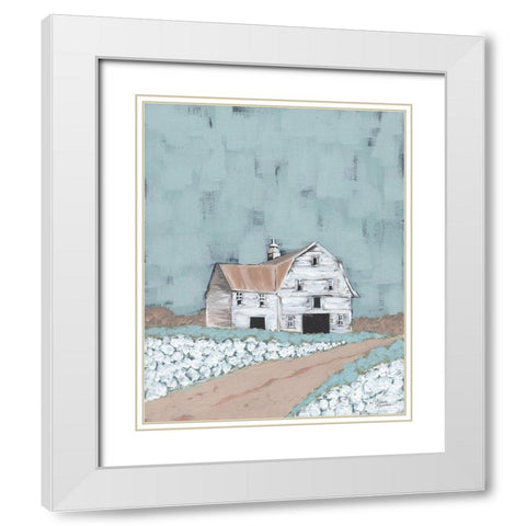 Raised in a Barn    White Modern Wood Framed Art Print with Double Matting by Norman, Michele