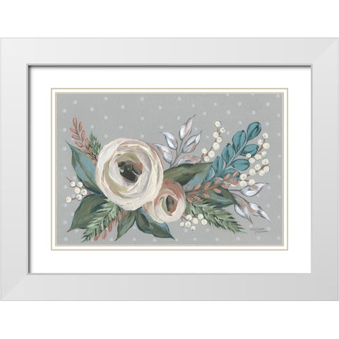 Floral Beauty White Modern Wood Framed Art Print with Double Matting by Norman, Michele