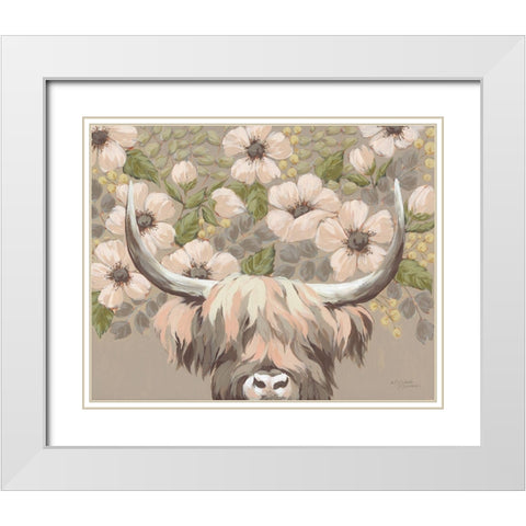 The Highland Highness White Modern Wood Framed Art Print with Double Matting by Norman, Michele