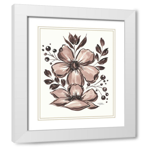 Sepia Garden White Modern Wood Framed Art Print with Double Matting by Norman, Michele
