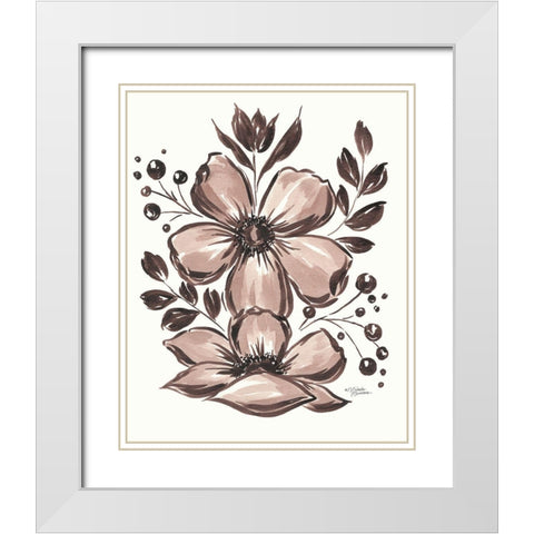 Sepia Garden White Modern Wood Framed Art Print with Double Matting by Norman, Michele