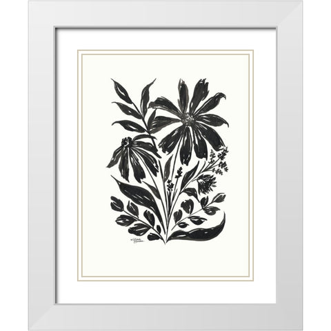 Daisy Garden #1 White Modern Wood Framed Art Print with Double Matting by Norman, Michele