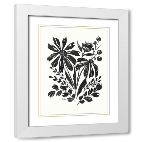 Daisy Garden #2 White Modern Wood Framed Art Print with Double Matting by Norman, Michele