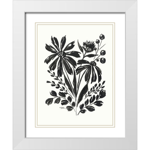 Daisy Garden #2 White Modern Wood Framed Art Print with Double Matting by Norman, Michele