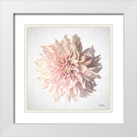 Sweet Dahlia White Modern Wood Framed Art Print with Double Matting by Norman, Michele