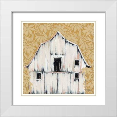 Daisies in the Barnyard White Modern Wood Framed Art Print with Double Matting by Norman, Michele