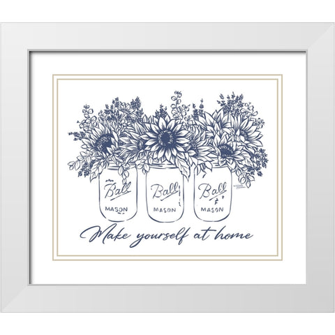 Make Yourself at Home White Modern Wood Framed Art Print with Double Matting by Norman, Michael
