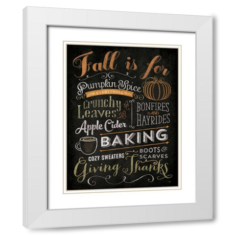 Fall is For White Modern Wood Framed Art Print with Double Matting by Mollie B.