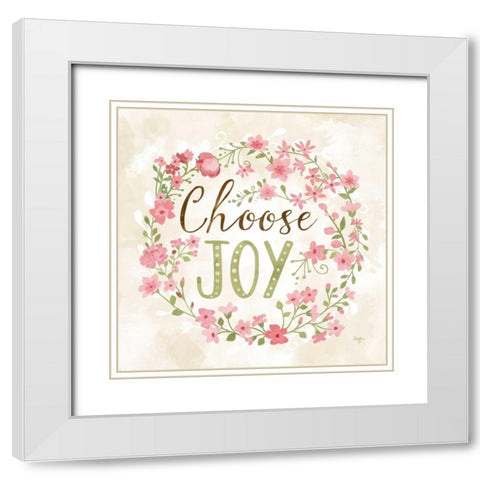 Choose Joy White Modern Wood Framed Art Print with Double Matting by Mollie B.
