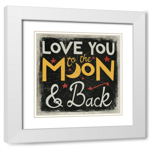 Love You White Modern Wood Framed Art Print with Double Matting by Mollie B.