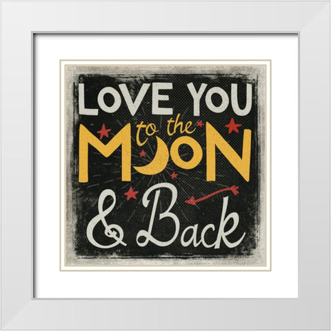 Love You White Modern Wood Framed Art Print with Double Matting by Mollie B.