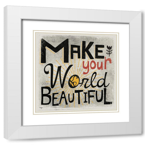 Beautiful White Modern Wood Framed Art Print with Double Matting by Mollie B.