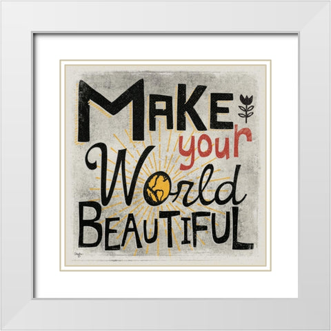 Beautiful White Modern Wood Framed Art Print with Double Matting by Mollie B.