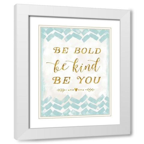 Be Kind White Modern Wood Framed Art Print with Double Matting by Mollie B.