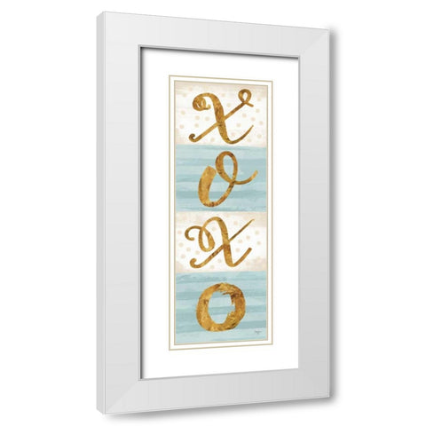 XOXO White Modern Wood Framed Art Print with Double Matting by Mollie B.