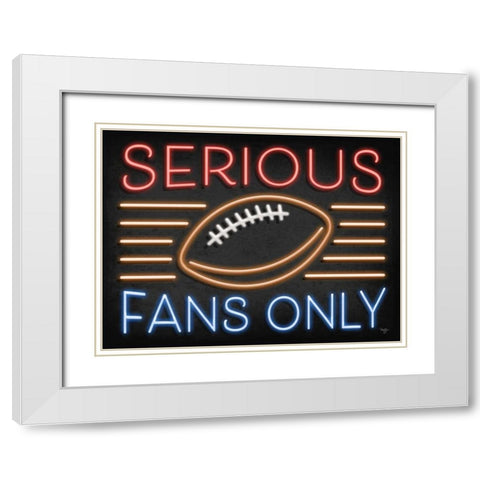 Neon Football Fans White Modern Wood Framed Art Print with Double Matting by Mollie B.