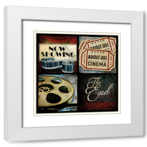 At the Movies I White Modern Wood Framed Art Print with Double Matting by Mollie B.