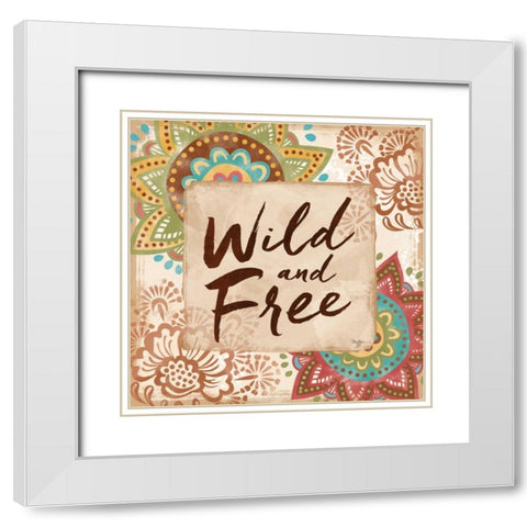 Wild and Free White Modern Wood Framed Art Print with Double Matting by Mollie B.