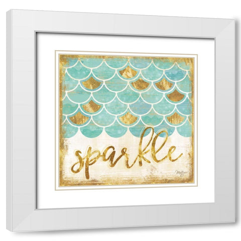 Sparkle White Modern Wood Framed Art Print with Double Matting by Mollie B.