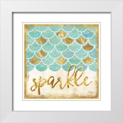 Sparkle White Modern Wood Framed Art Print with Double Matting by Mollie B.