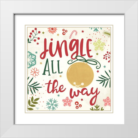 Jingle All the Way White Modern Wood Framed Art Print with Double Matting by Mollie B.
