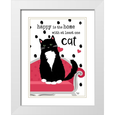 At Least One Cat White Modern Wood Framed Art Print with Double Matting by Mollie B.