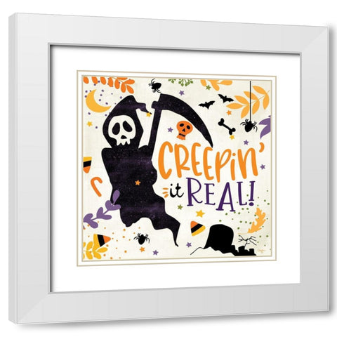 Creepin it Real! White Modern Wood Framed Art Print with Double Matting by Mollie B.