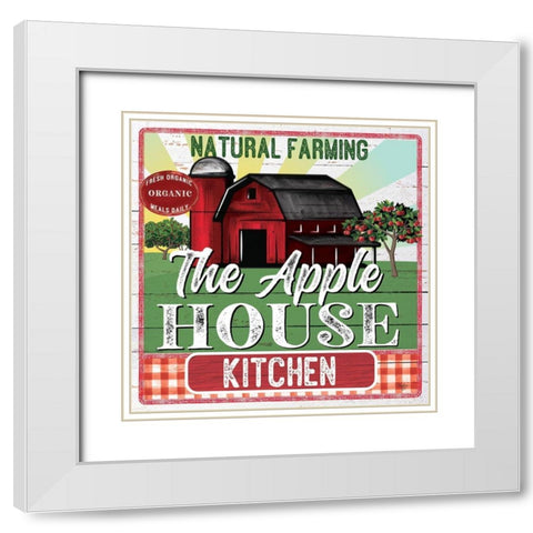 The Apple House Kitchen White Modern Wood Framed Art Print with Double Matting by Mollie B.