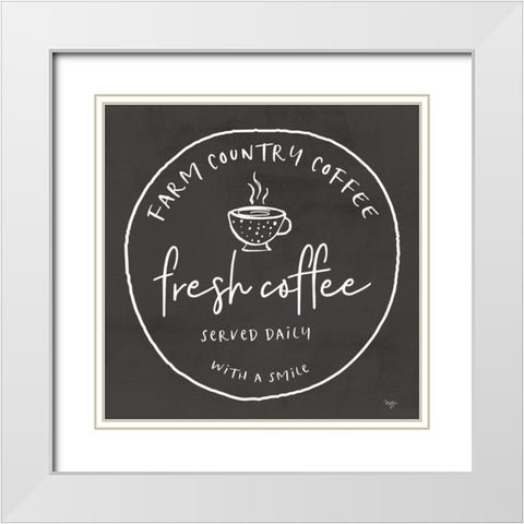 Fresh Coffee White Modern Wood Framed Art Print with Double Matting by Mollie B.