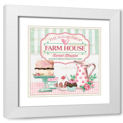 Sweet Shoppe White Modern Wood Framed Art Print with Double Matting by Mollie B.