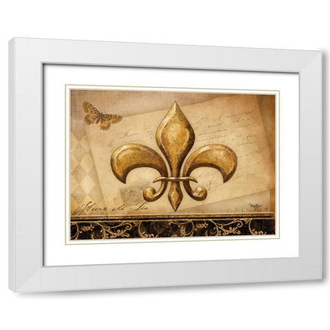 Fleur-de-lis XIII   White Modern Wood Framed Art Print with Double Matting by Mollie B.