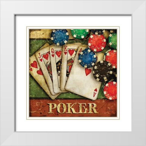 Poker White Modern Wood Framed Art Print with Double Matting by Mollie B.