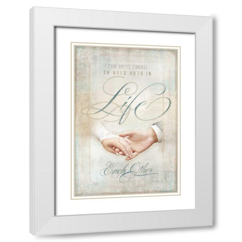 Each Other I White Modern Wood Framed Art Print with Double Matting by Mollie B.