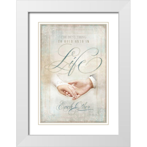 Each Other I White Modern Wood Framed Art Print with Double Matting by Mollie B.