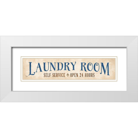 Laundry Room White Modern Wood Framed Art Print with Double Matting by Mollie B.