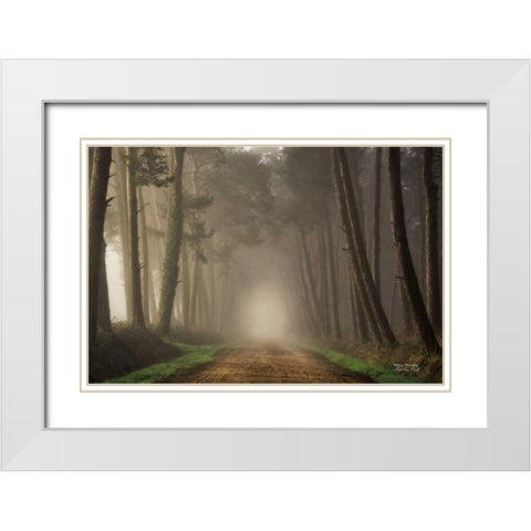 Misty Morning White Modern Wood Framed Art Print with Double Matting by Podt, Martin