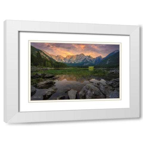 Superiore White Modern Wood Framed Art Print with Double Matting by Podt, Martin